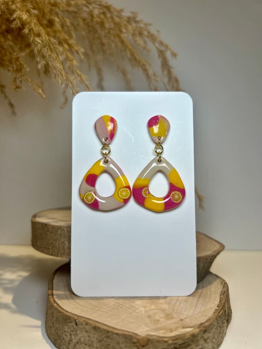 Boucles d’oreilles Galet acidulé